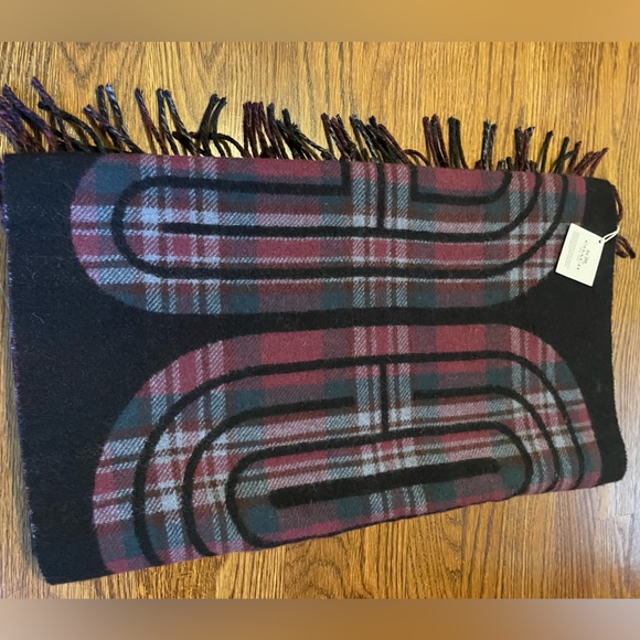 Coach Sporty Plaid Print Oversized Muffler in Vintage Mauve - Picture 6 of 8